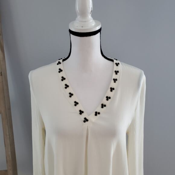 Scotch & Soda Anthropologie Vagabond Voyage Studded Long Sleeve Ivory Top 8 - Picture 3 of 10